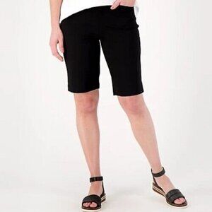 Belle by Kim Gravel Ponte Bermuda Shorts Black, Plus 28